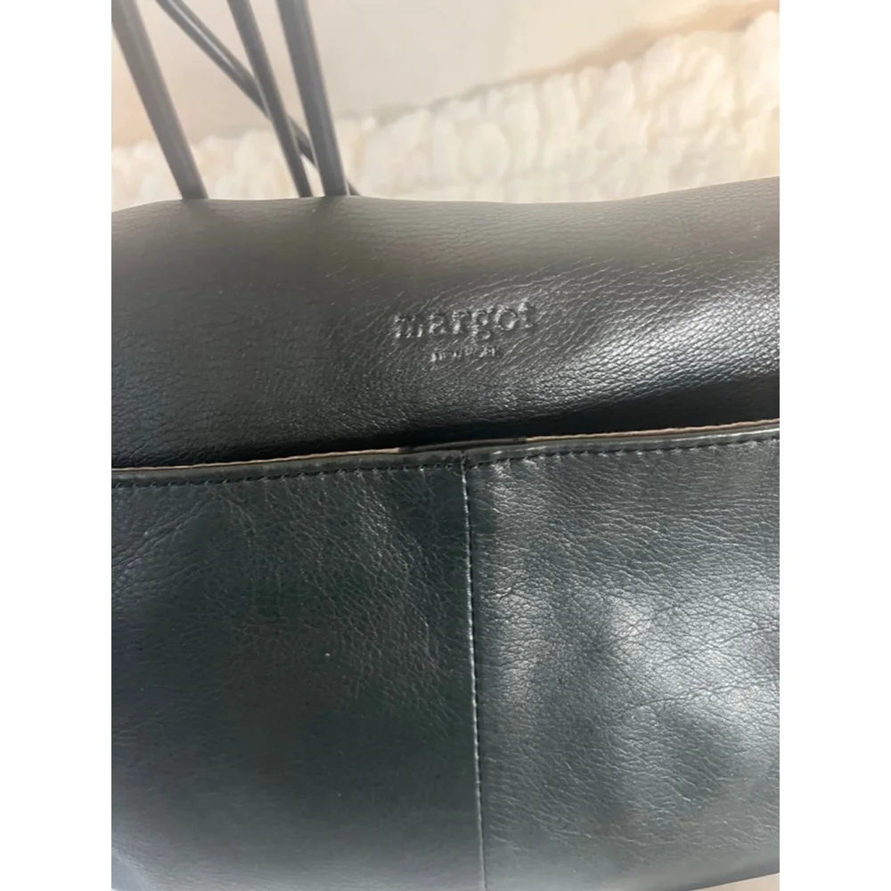 Margot Mickey Double Zip Fold Over Dark Green Leather Hobo or Crossbody bag